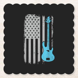 Posavasos De Papel Músico de Bandera Estadounidense, guitarrista Eléc
