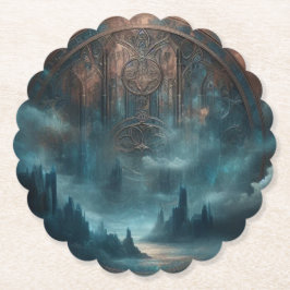 Posavasos De Papel Mystic Gothic Steampunk - Blue Copper Patina 