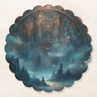 Posavasos De Papel Mystic Gothic Steampunk - Blue Copper Patina 