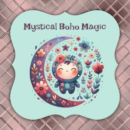 Posavasos De Papel Mystical Boho Magic Maroon |
