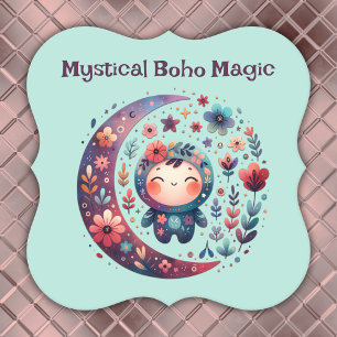 Posavasos De Papel Mystical Boho Magic Maroon