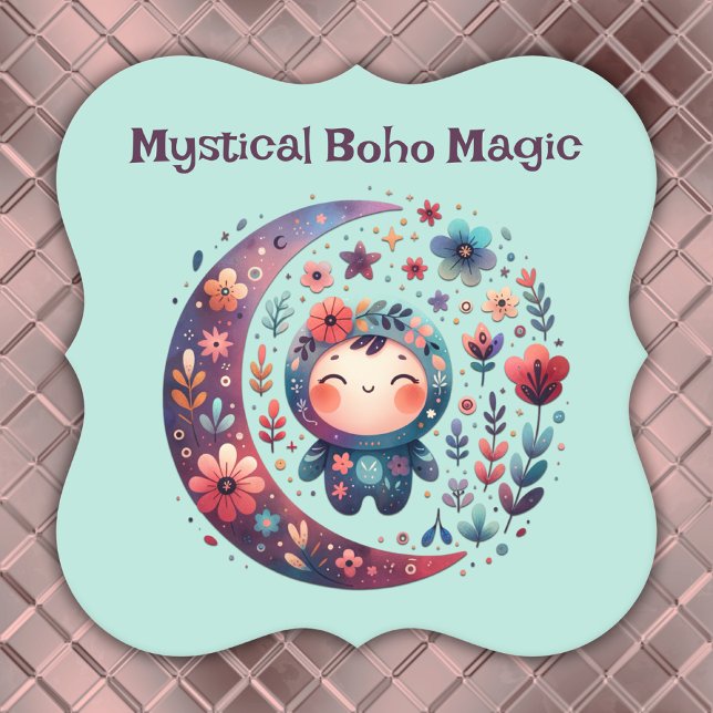 Posavasos De Papel Mystical Boho Magic Maroon | (Subido por el creador)