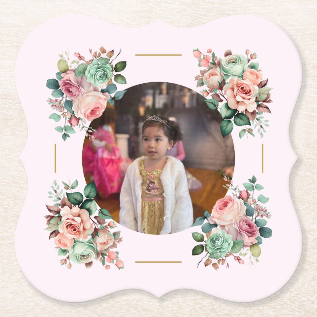 Posavasos De Papel Nacimiento del Princess Garden Tea Fiesta (Anverso)