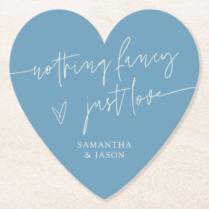 Posavasos De Papel Nada Elegante Solo Amor Denim Azul Boda