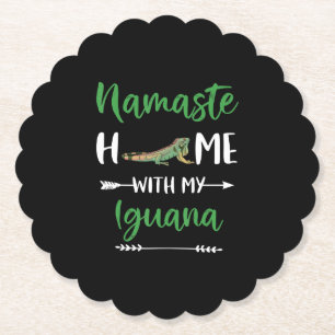 Posavasos De Papel Namaste Casa Con Mi Iguana Divertida Iguana Y Yoga