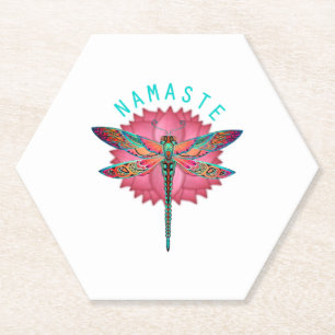 Posavasos De Papel Namaste Lotus Dragonfly Yoga