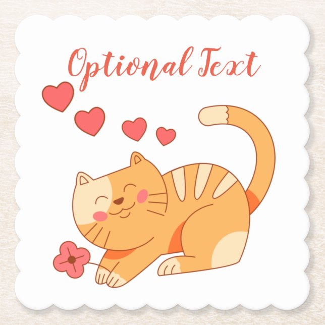 Posavasos De Papel Naranja Amante De La Cuta Tabby Kitten (Anverso)