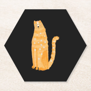 Posavasos De Papel Naranja de gatos