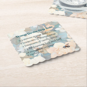 Posavasos De Papel Naranja Garden Dirty Soda Coaster