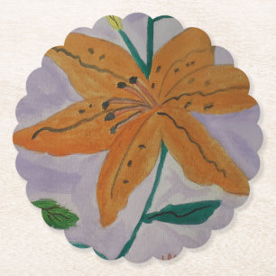 Posavasos De Papel Naranja Lily Paper Coaster