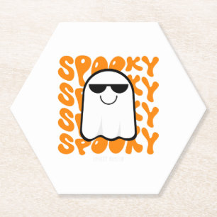 Posavasos De Papel Naranja negro Spooky Halloween