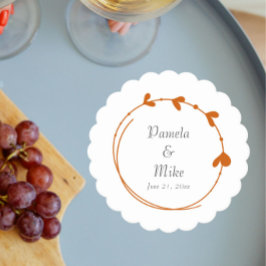 Posavasos De Papel Naranja quemado Boda de la corona simple