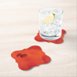 Posavasos De Papel Naranja quemado Persimmon Abstrato de hojas otoño