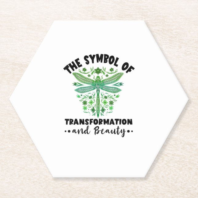 Posavasos De Papel Nature Insect Dragonflies Transformation Beauty Dr (Anverso)