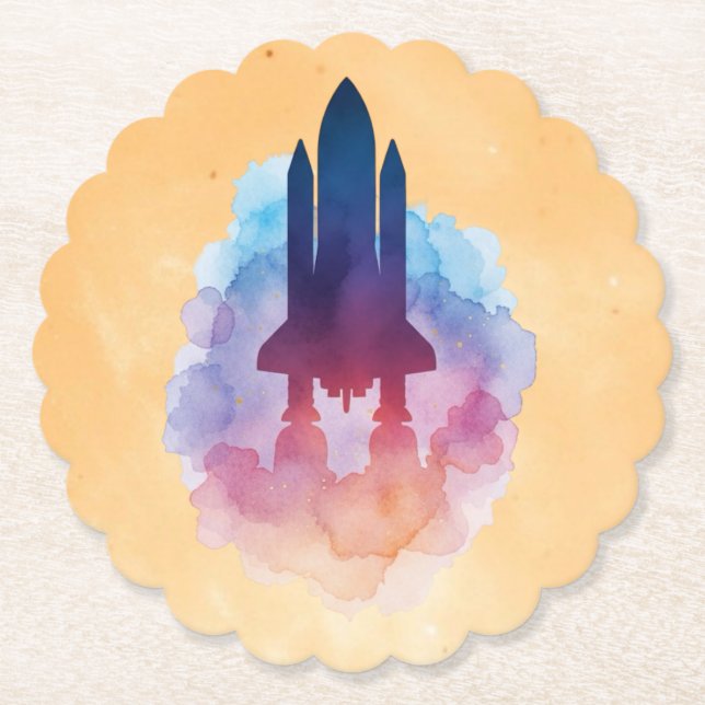 Posavasos De Papel Nave espacial (Anverso)