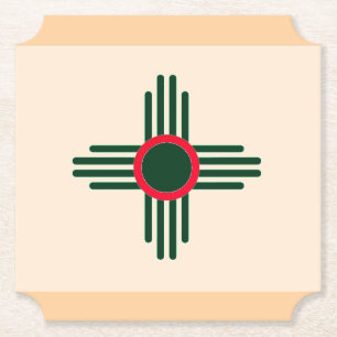 Posavasos De Papel Navidad del Sol Zia de Nuevo México 