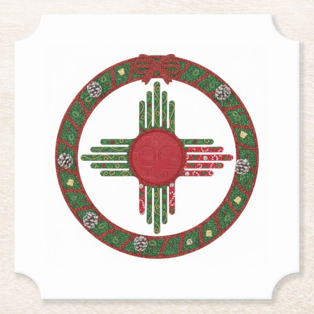 Posavasos De Papel Navidad en Nuevo México  (Anverso)