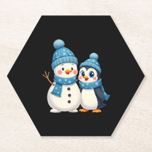 Posavasos De Papel Navidad Feliz Navidad Para Regalo Pingüino Muñeco