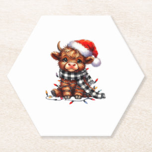 Posavasos De Papel Navidades alumbran a Navidades de vacas en Highlan