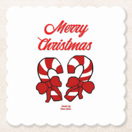 Posavasos De Papel Navidades Candy Canes Scalloped