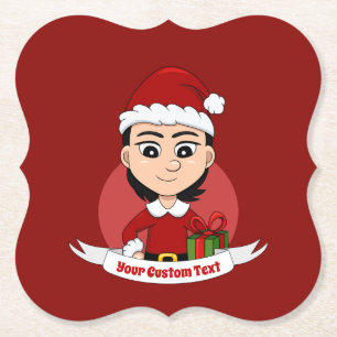 Posavasos De Papel navidades chica personalizado de papel