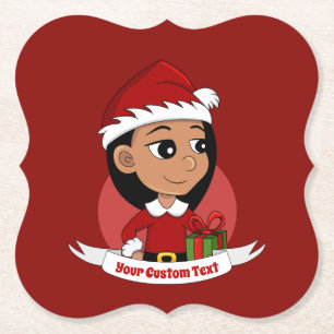 Posavasos De Papel navidades chica personalizado de papel