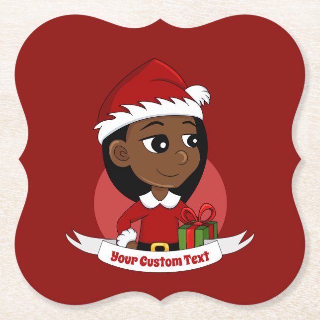 Posavasos De Papel navidades chica personalizado de papel (Anverso)