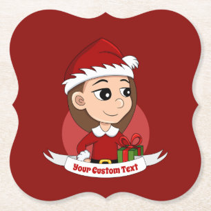 Posavasos De Papel navidades chica personalizado de papel