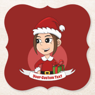 Posavasos De Papel navidades chica personalizado de papel