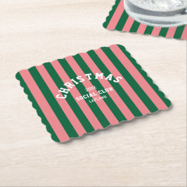 Posavasos De Papel Navidades Club Social Green Pink Candy Stripes