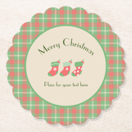 Posavasos De Papel Navidades con base verde de Plaid