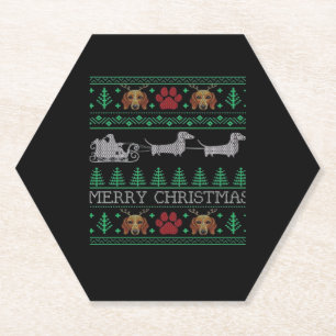 Posavasos De Papel Navidades Dachshund Wiener Dog Dachshund Ugly Chri