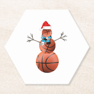 Posavasos De Papel Navidades de baloncesto Snowman