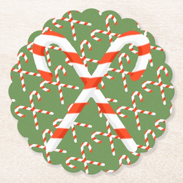 Posavasos De Papel Navidades de Candy Cane (Anverso)