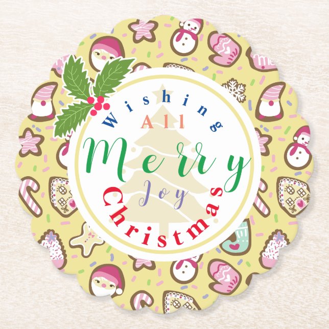 Posavasos De Papel Navidades de cocina Amarillo (Anverso)