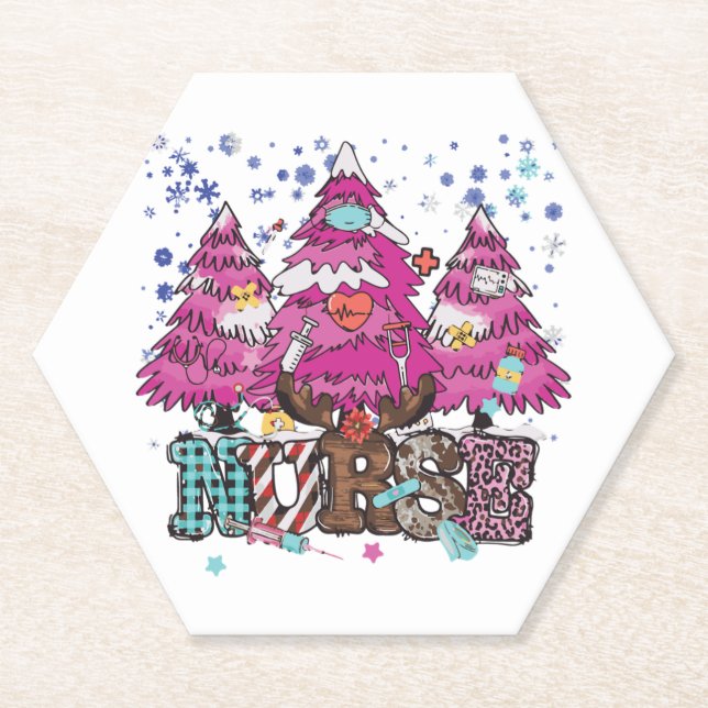 Posavasos De Papel Navidades de enfermería 4 (Anverso)