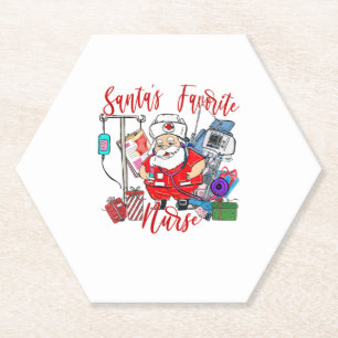 Posavasos De Papel Navidades de enfermería favoritos de Santa Cla