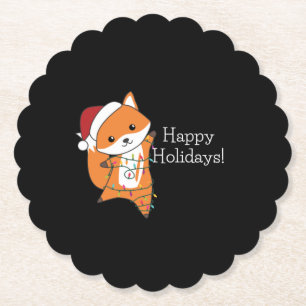 Posavasos De Papel Navidades de Fox Nieve Animales Animales De Invier