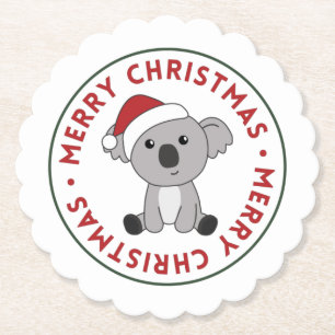 Posavasos De Papel Navidades de Koala Nieve Animales De Invierno Koal