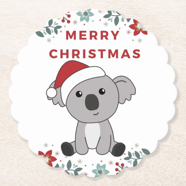 Posavasos De Papel Navidades de Koala Nieve Animales De Invierno Koal (Anverso)