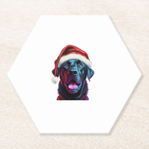 Posavasos De Papel Navidades de laboratorio negro Magic_ Labrador en 