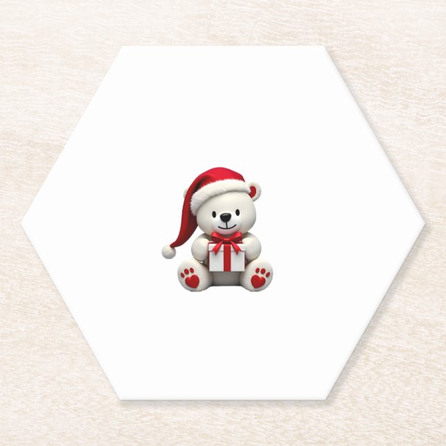 Posavasos De Papel Navidades de Navidades de oso (Anverso)