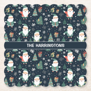 Posavasos De Papel Navidades de nombres personalizados Santa