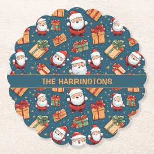 Posavasos De Papel Navidades de nombres personalizados Santa