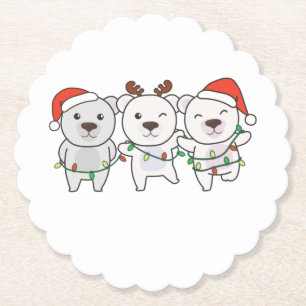 Posavasos De Papel Navidades De Oso Polar Animales Cuidan Oso Polar