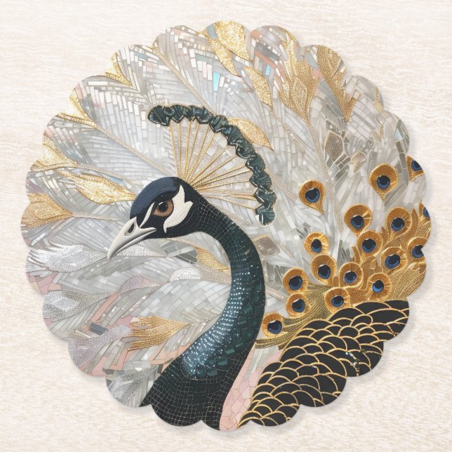 Posavasos De Papel Navidades de Peacock Gold (Anverso)