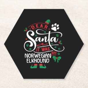 Posavasos De Papel Navidades de perro de Elkhound de Noruega Raza de