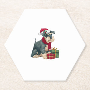 Posavasos De Papel Navidades de perro de Schnauzer gigantes vestidos