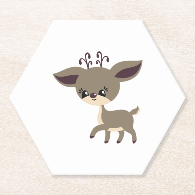 Posavasos De Papel Navidades de renos (Anverso)