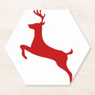 Posavasos De Papel Navidades de salto de renos Almohadilla de ratón d